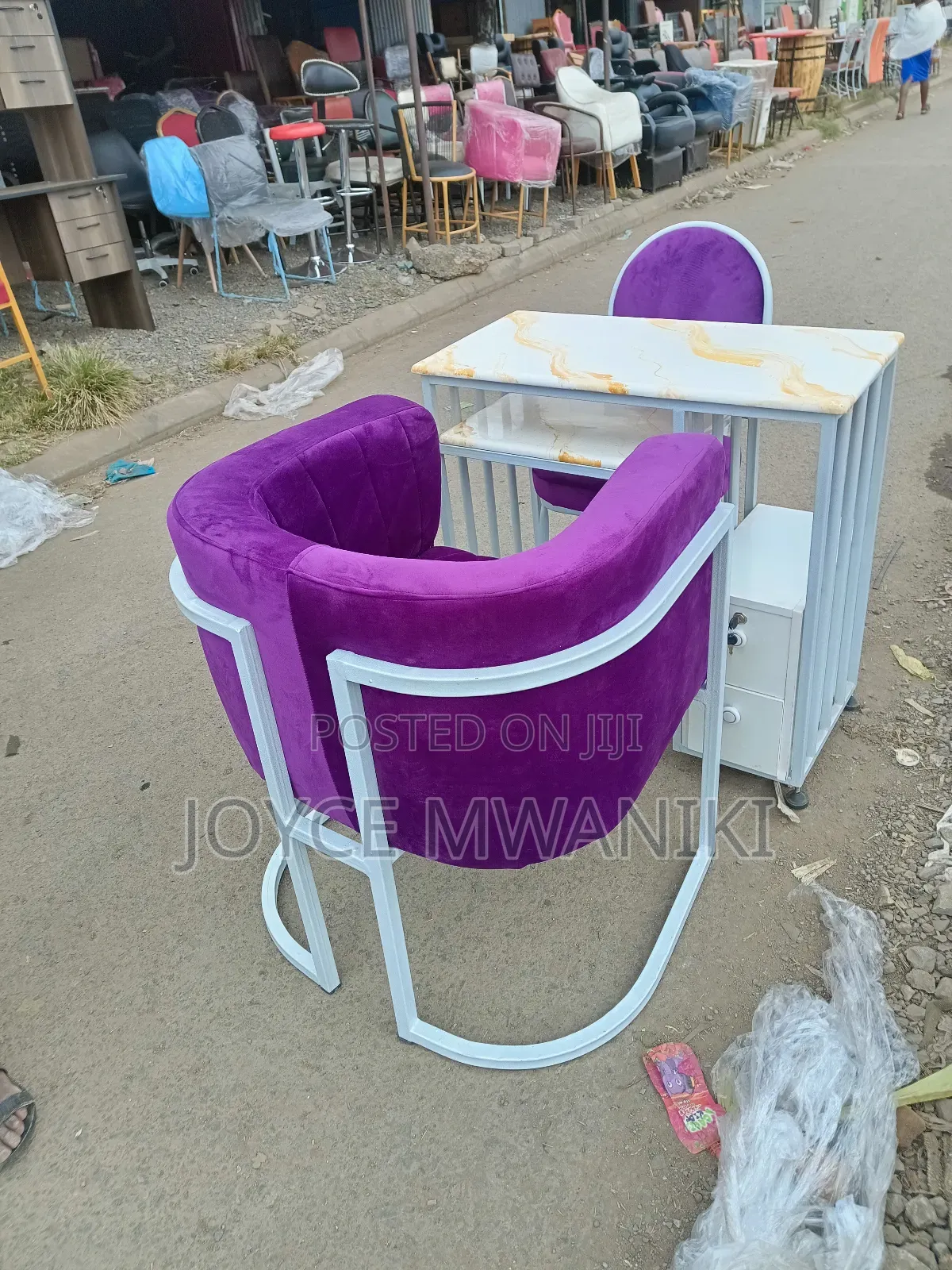 Manicure White and Purple Set, or Nail Station 