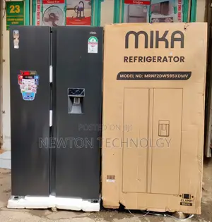 *Mika Fridge 595litres Side by Side No Frost With Dispenser