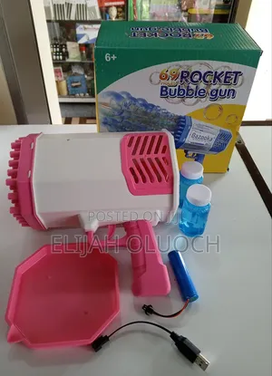 Rechargeable 69-Hole Bazooka Rocket Bubble Gun