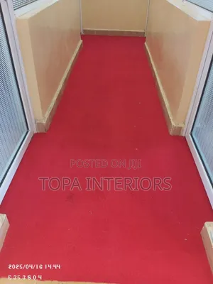 Office Corridor Red Floor Carpets That Reduce Footstep Noise