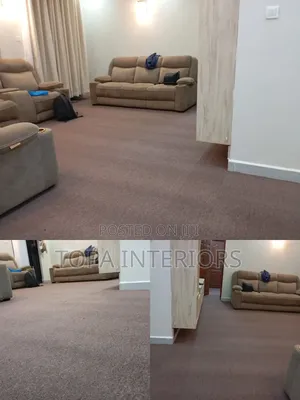 Beige Living Room Whole Floor Covering Carpets Installation