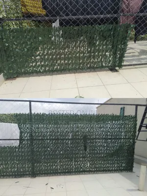 Fake Plants Used as Balcony Privacy Fence and Wall Decor