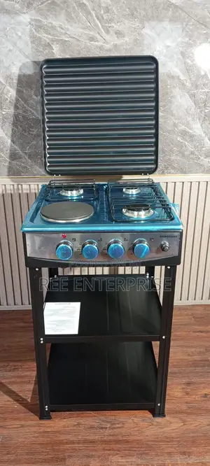 Eurochef 3 Gas +1 Electric Standing Cooker With Shelves