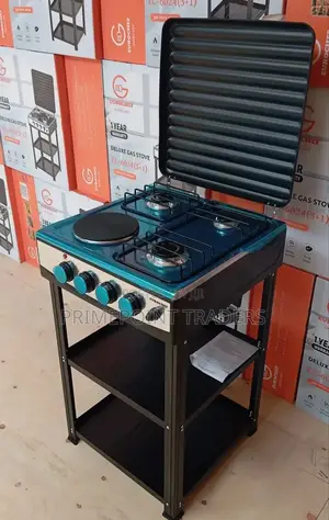 Eurochef 3 Gas, 1 Electric Standing Cooker With Shelves