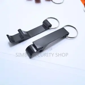 Black Metal Bottle Opener Keychain Keyholder Keyring Can