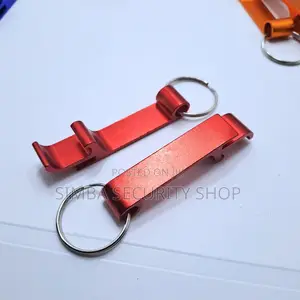 Red Metal Bottle Opener Key Chain Can Ring Holder Light Edc
