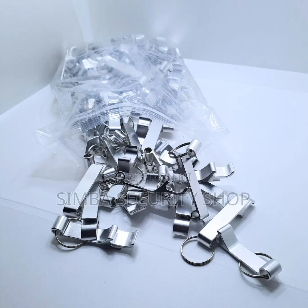 Camping Silver Bottle Can Opener Metallic Key Holder Chain