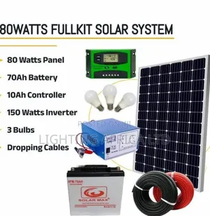Home Lighting Phone Charging 80 Watts Solar System - Plus 3 Bulbs