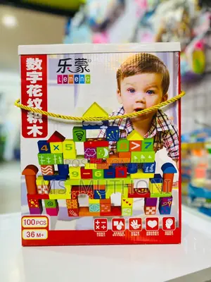 100 Pieces Wooden Colored Blocks