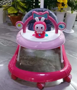 Height Adjustable Baby Walker With a Push Handle 