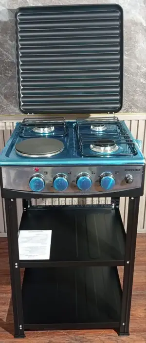 Eurochef 3 Gas +1 Electric Standing Cooker With Shelves