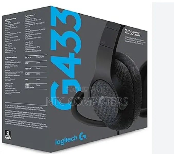 Logitech G433 Wired Gaming Headset Triple Black