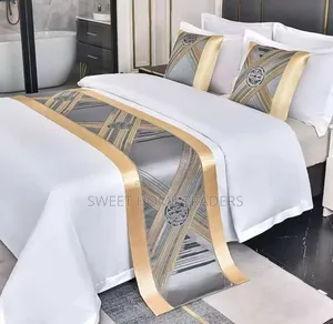 Satin Bed Runner With Pillow Cases