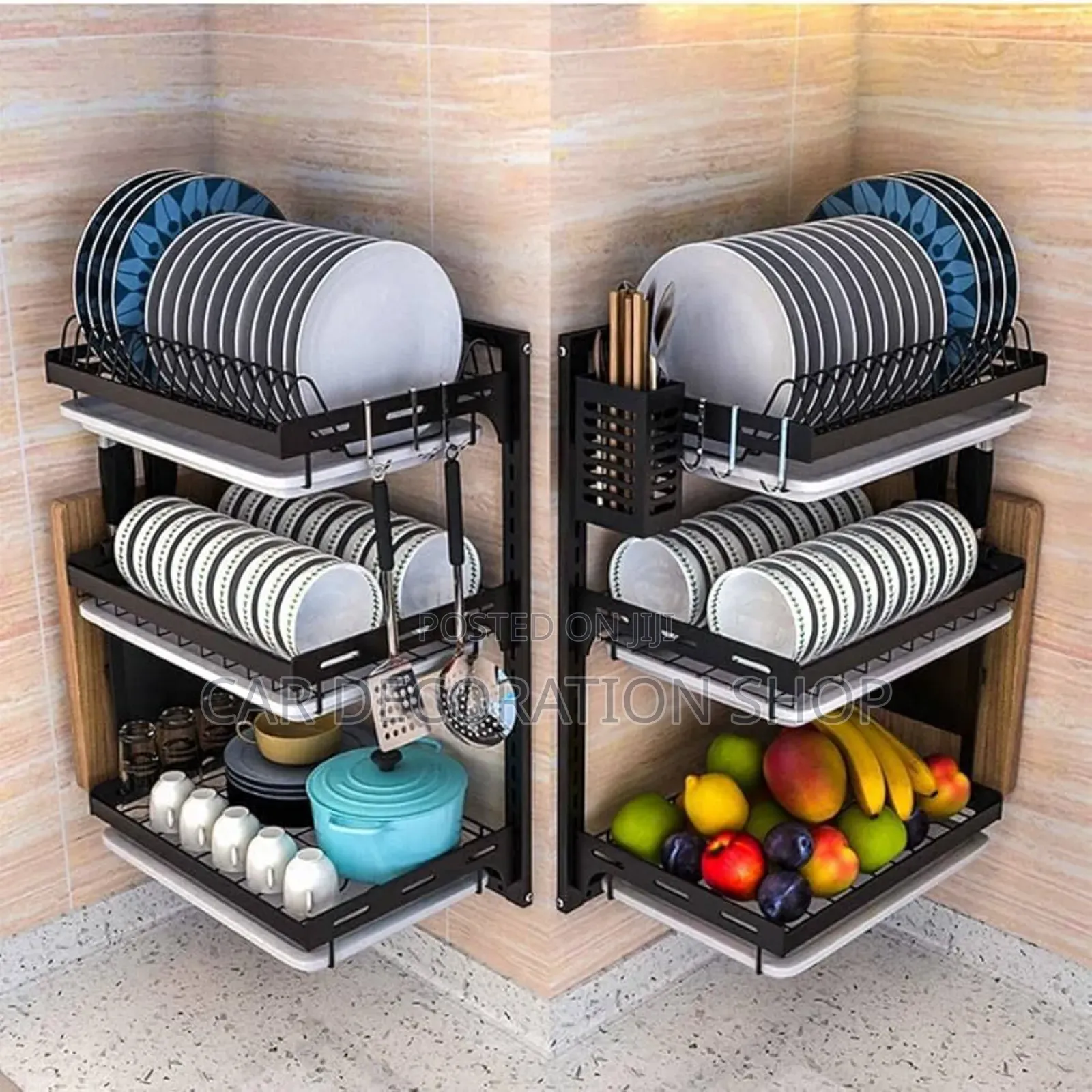 3tier Stainless Dish Drying Rack With Curtlery Holder