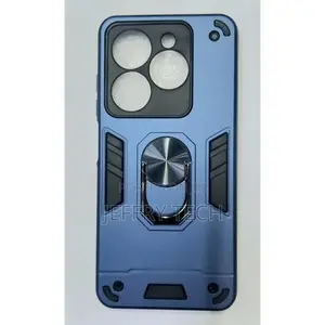 Infinix Smart 8 Armor Magnetic Ring Stand Cover Case _ Blue.