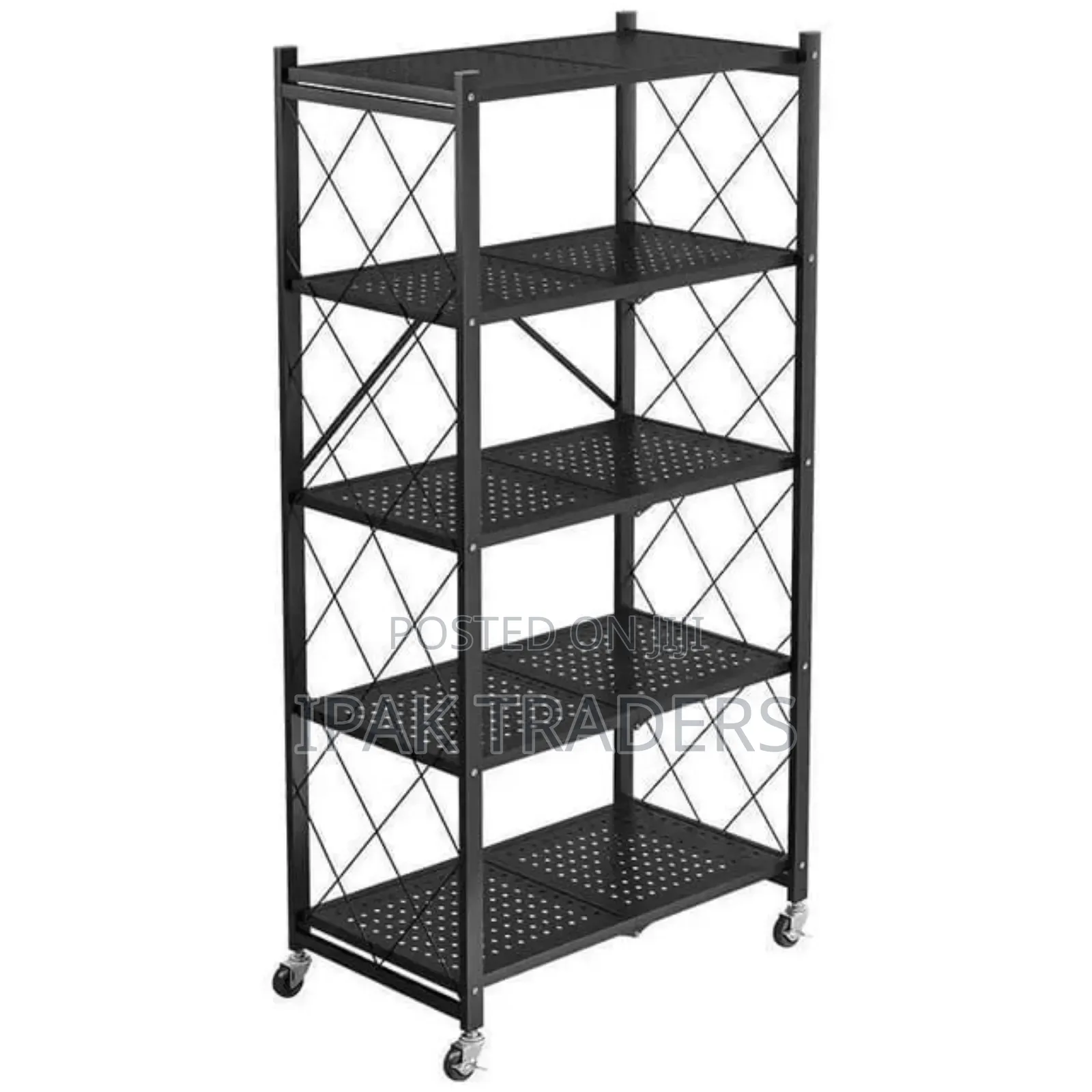 5-Tier Foldable Multipurpose Rack With Wheels