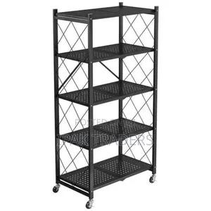 5-Tier Foldable Multipurpose Rack With Wheels