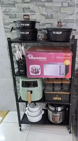 4-Tier Foldable Multipurpose Rack With Shelves