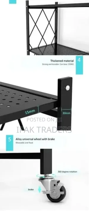 4-Tier Foldable Multipurpose Rack With Shelves