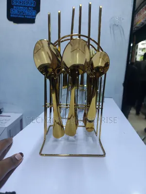 Gold Quality 24 Pieces Gold Cutlery Set .,