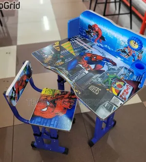 Spider Man Blue Adjustable Kids Study Table Desk