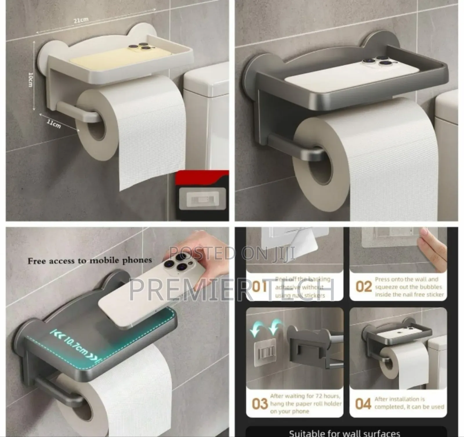 Punch Free Toilet Tissue Holder