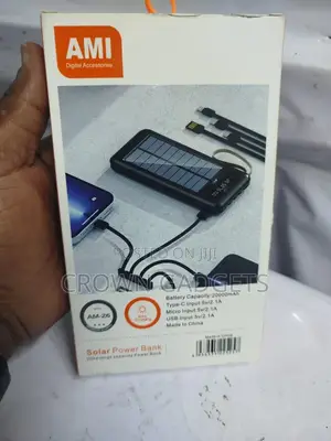 Am-26 Portable Solar Charger With 4 Inputs, 20000mah