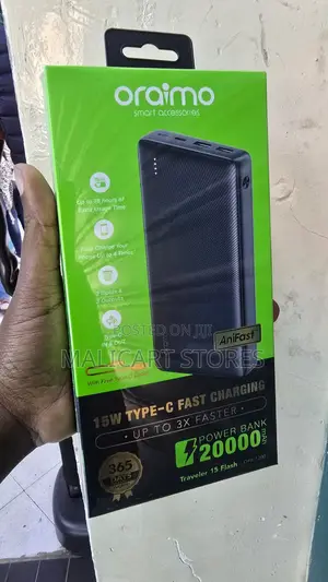 Oraimo Traveler 15 Flash 20000mah 15w Type C Power Bank