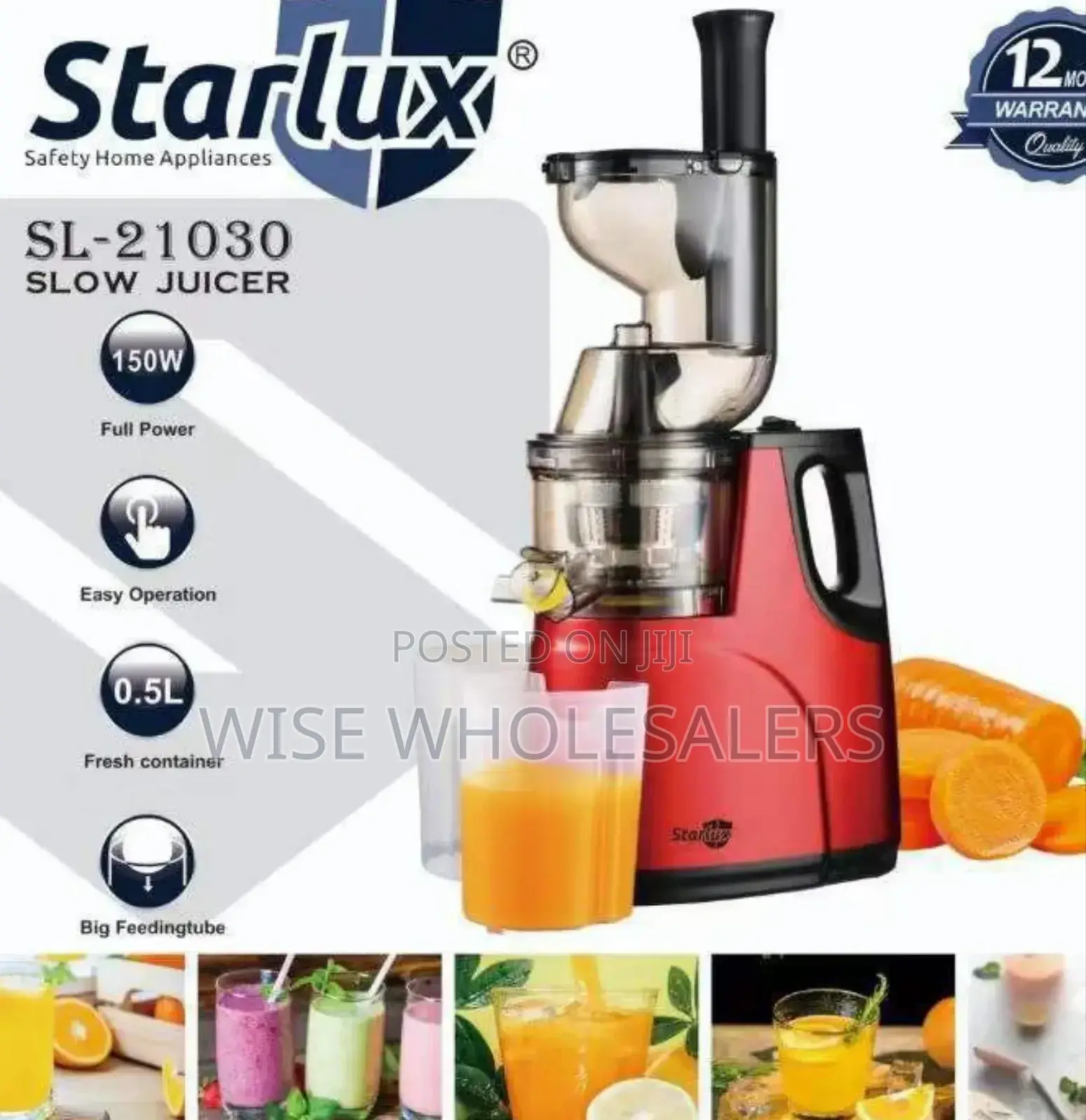 *Starlux Slow Juicer*

Available