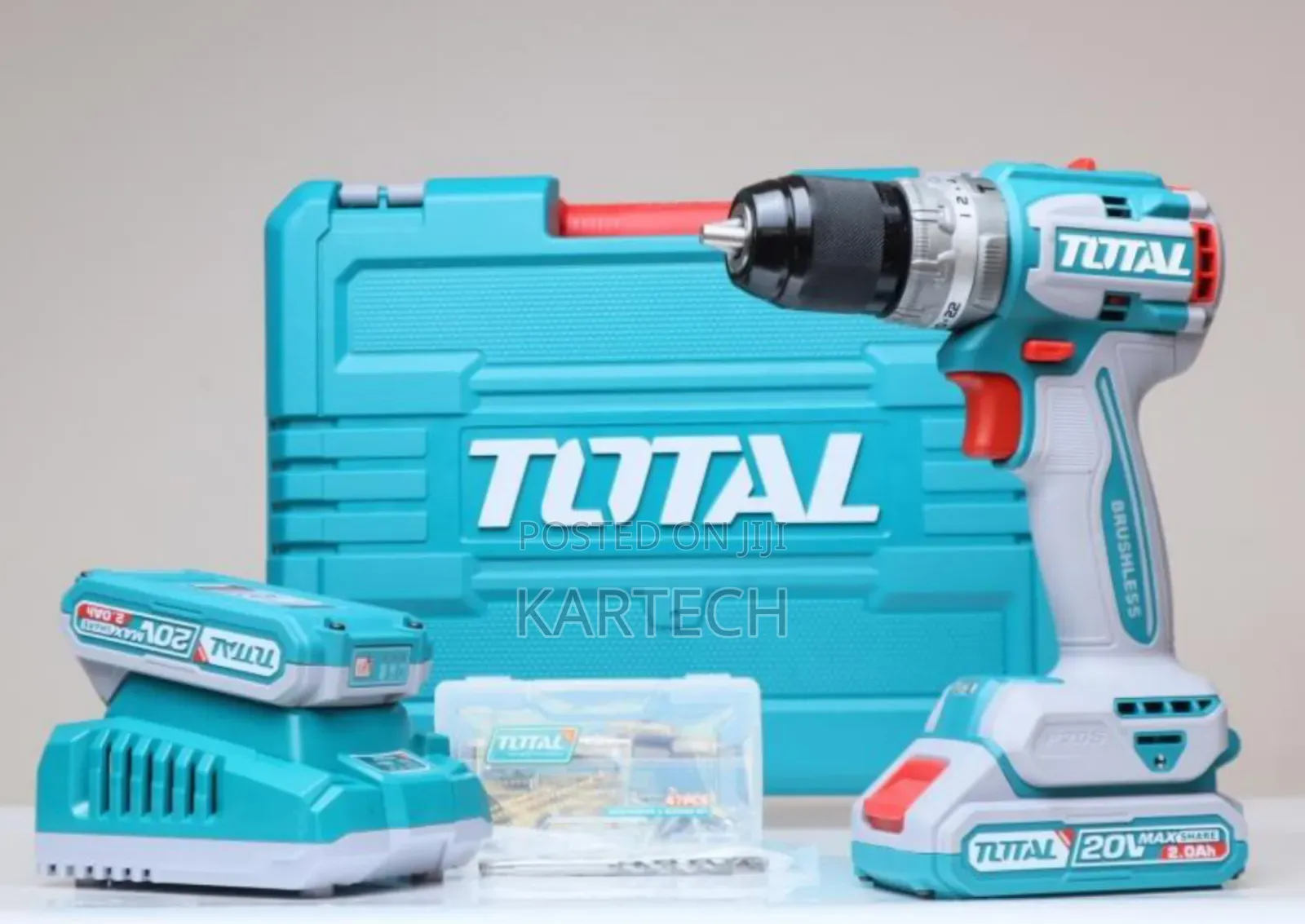 Total Tidli20668 20v Compact Brushless Impact Drill Set