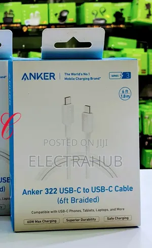 Anker *60w 6ft* 322 Usb-C to Usb-C Cable Braided New Sealed