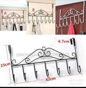 Metallic Over the Door Hanger With 7 Hooks