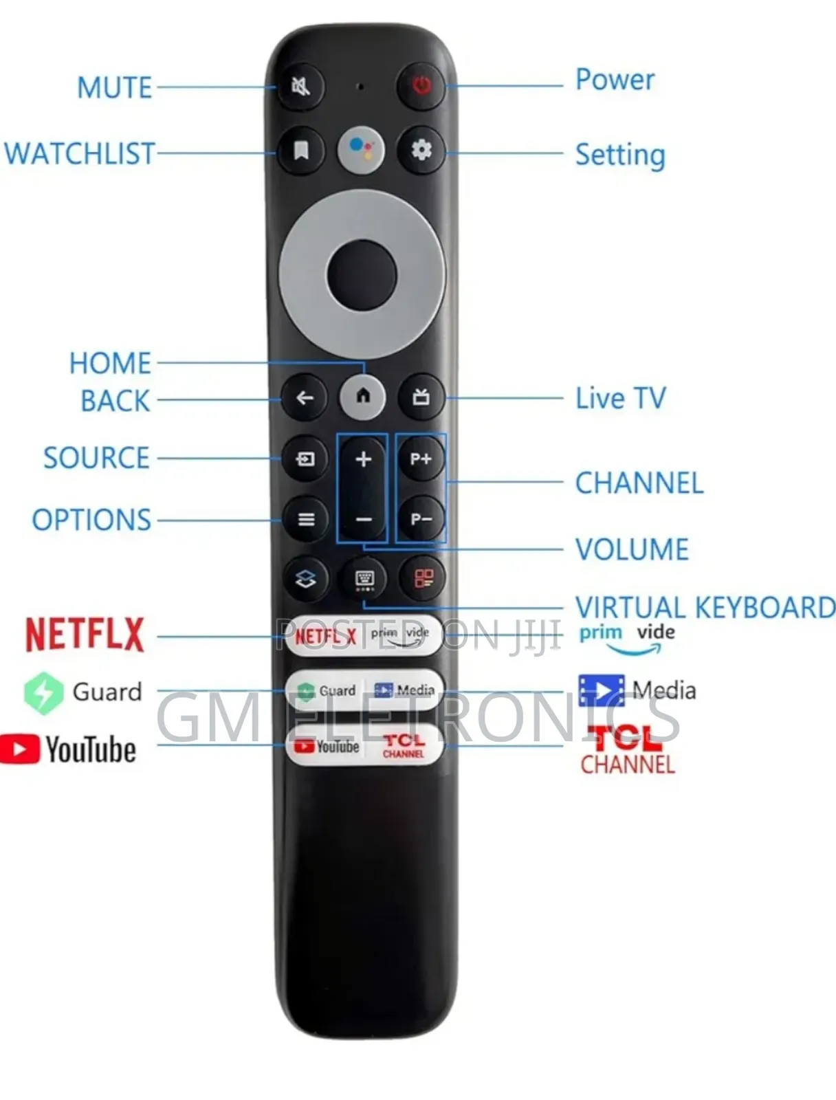 Replacement Remote for TCL Android Mini-Led Qled Smart Tv