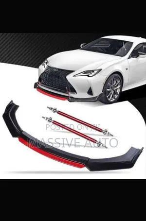 Plastic Front Bumper Lip/ Black Red Front Bumper Lip