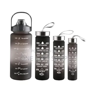 4in1 Motivational Water Bottle With Timer and Capacity