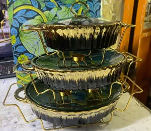 3 PCS Ceramic Chaffing Dishes 3.5l , 2.8 L and 1.8 L