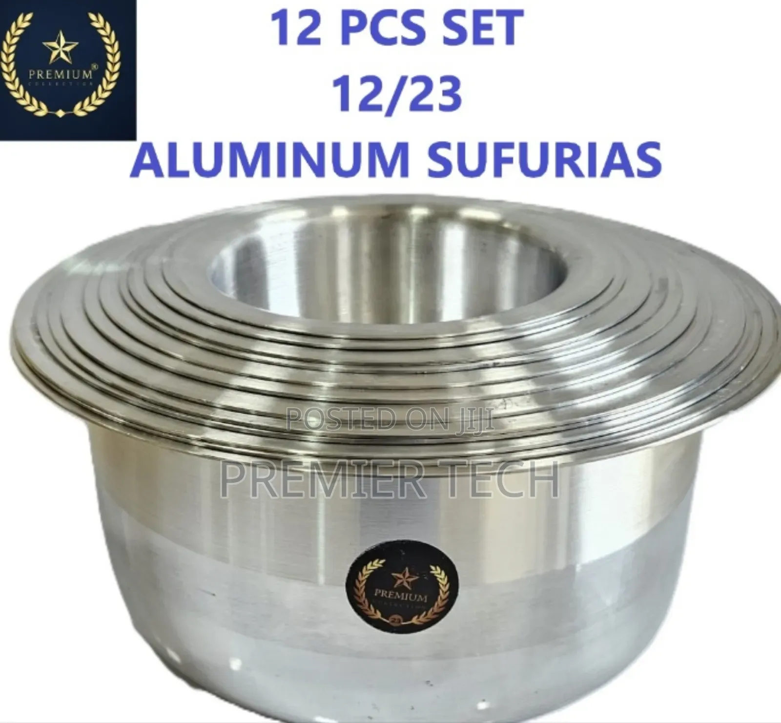 12 PCS Aluminium Sufuria ,Heavy
