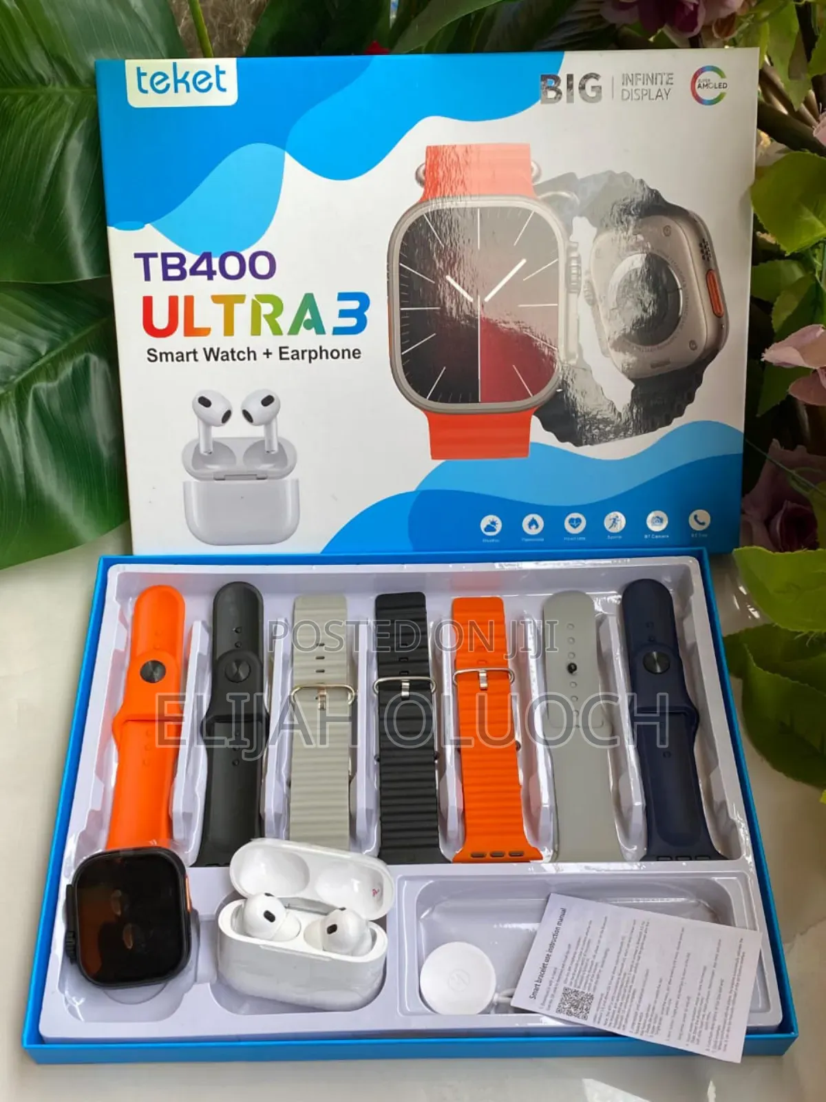 Tb400smart Watch With Earbuds and 7 Straps