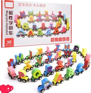Kids Wooden Magnetic Alphabet Train Set