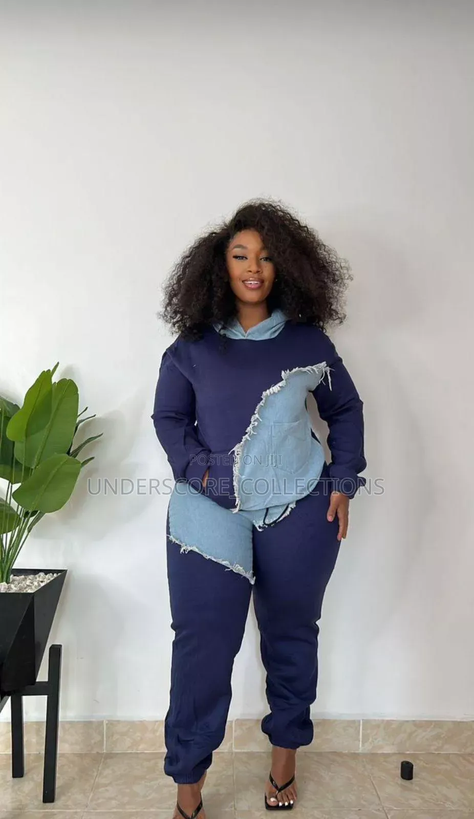 Two Piece Set With Denim Patches