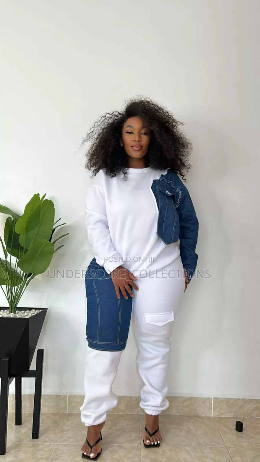Two Piece Set With Denim Patches