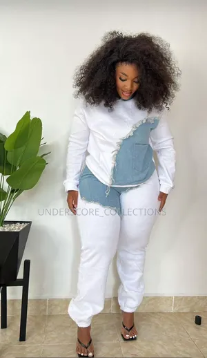 Two Piece Set With Denim Patches