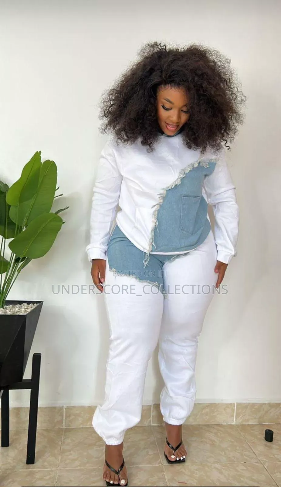 Two Piece Set With Denim Patches