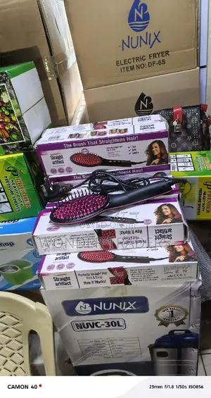 Electric Hair Straightener Brush With Ionic Hot Comb