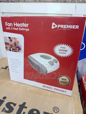 Premier Fan Heater Prh001 With 2 Heat Settings 1000w/2000w