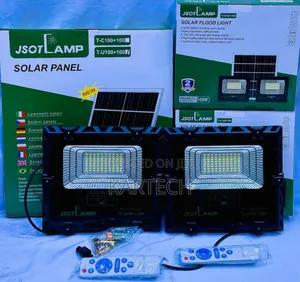Jsot 2-in-1 Dusk to Dawn 100w+100w Solar Floodlight