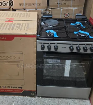 60*60cm Von Cooker 3 G+ 1e Standing Cooker - Silver