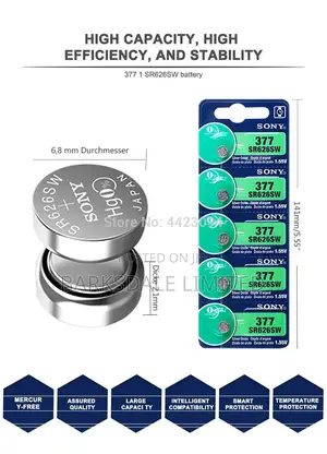 5pc Sony Original 377 SR626SW AG4 1.55V Silver Oxide Watch
