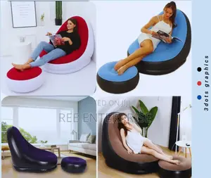 Small Sizeinflatable Seat, With Foot Rest and a Manual Pump