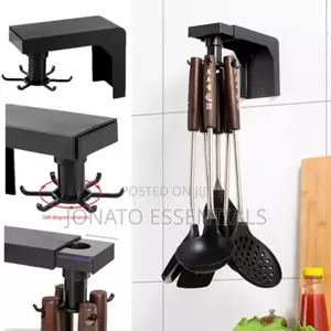 360° Rotating Kitchen Utensil Hooks Hanger